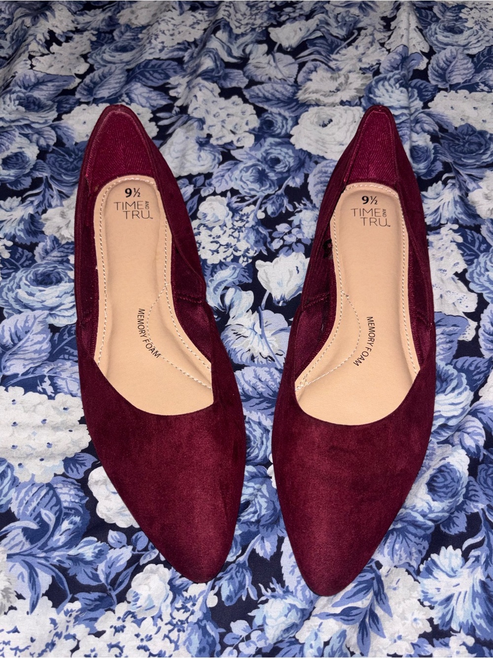 Time and Tru Wine-Red Slip-On Loafers/Flats